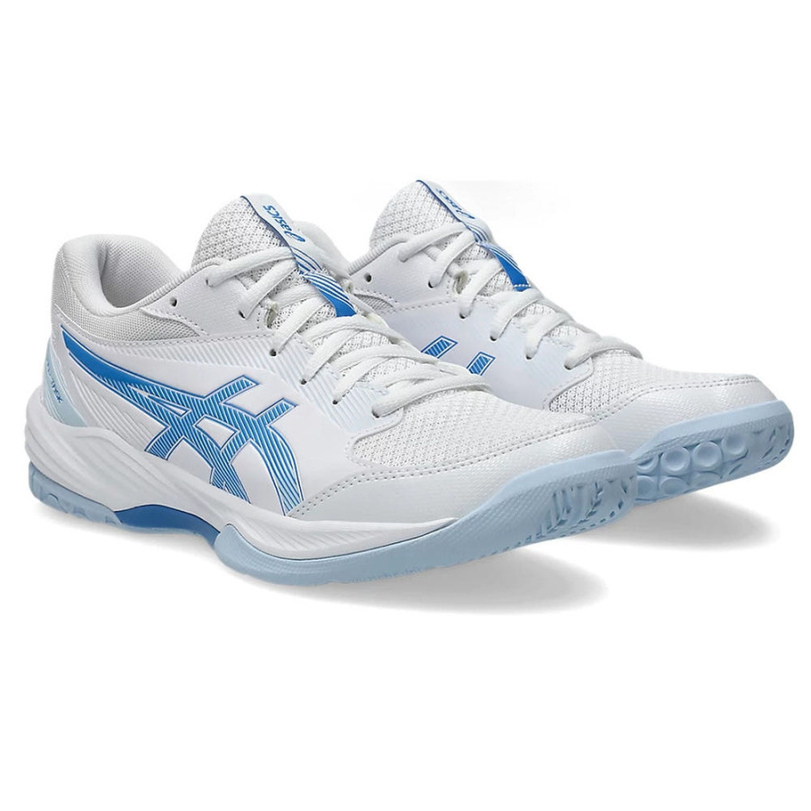 아식스 W 젤 테스크 4 핸드볼화 인도어용 화이트 블루 1072A106-102